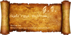 Györgyi Volfram névjegykártya